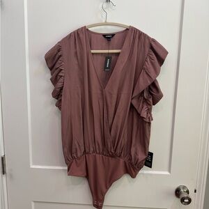 Express Mauve Ruffle Sleeve Women's Top